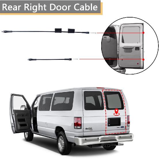 Rear Door Latch Cable Compatible For 1992-2014 F-Ord E150 E250 E350 E450 E550 Van Rear Right Passenger Side Cargo Door Latch Cable Replace