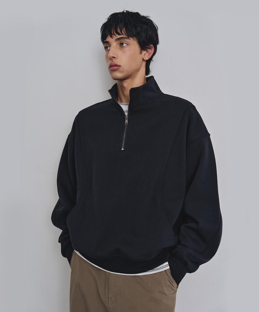 COSTUME O’CLOCK Curved Fleece-Lined Half Zip Sweatshirt 3 Colors Coosts261