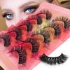 Symphony 5 Pairs Of Imitation Mink False Eyelashes, Fried Eyelashes, Multi-Layer Thick Three-Dimensional Colored Eyelashes
