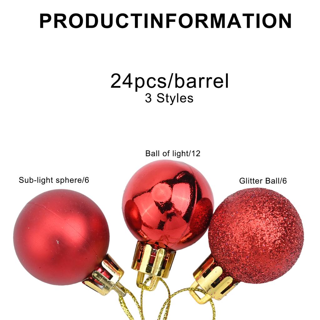 24pcs Christmas Tree Ball Ornament Baubles Birthday Party Wedding Decorations