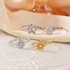 Tiny Small Flower Stainless Steel Women's Ring Gold Color Anti Fading Open Ring Wedding Jewelry Summer Vacation Accessories Gift