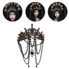 Luxury Baroque Rhinestone Crown Elegant Goddess Halo Headwear  Dress Accessories