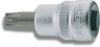 HAZET 8802-T20 TORX Bit Socket, 3.86mm Wide X 9.5mm Drive X 43.5mm Overall Length, 1 Piece
