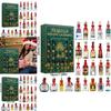 Calendar Advent de Crăciun Sticlă de Tequila Cu Decorațiuni Plate Acrilice Pentru Schimb de Cadouri de Sărbători