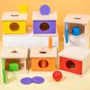 Holzobjekt Dauerhafte Box Montessori Spielzeug Baby Sortieren Zuordnen Box Ball Münze Sensorisch Dropsy Farbe Form Lernspiele Kind