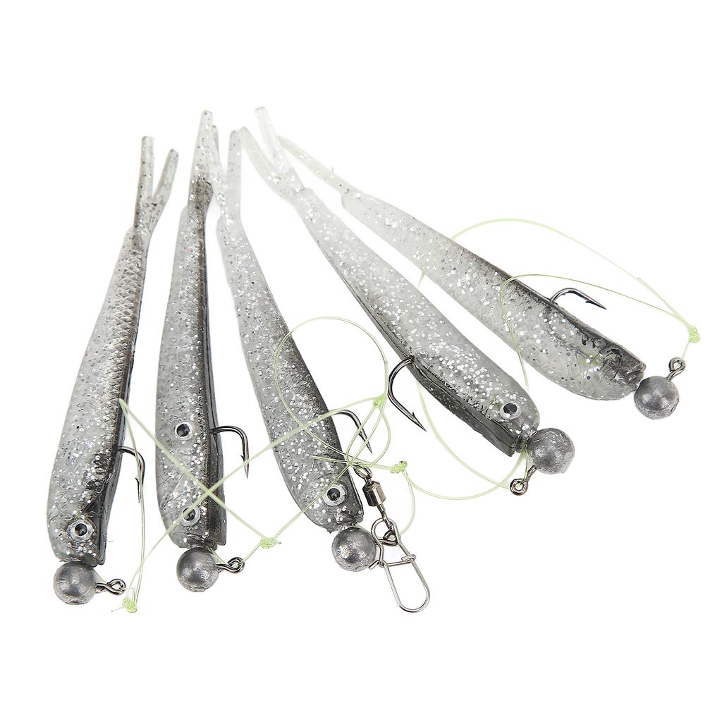 1 Set Umbrella Fishing Rig Kit Set Artificial Soft Fishing Lures Bait Rig for Freshwater Black
