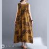 J-Scott Long Dress, Floral Print, A-Line Silhouette, 2-Way, Loose Fit, Brown, JS07-BR-2XL (Limited Stock)