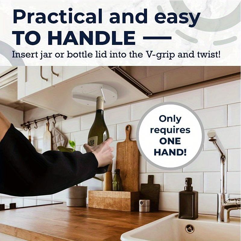1pc Easy Twist Under Cabinet Jar Opener, ABS Material, Manual Bottle Lid Remover, One-Handed Operation, No Power Required, Kitchen Tool