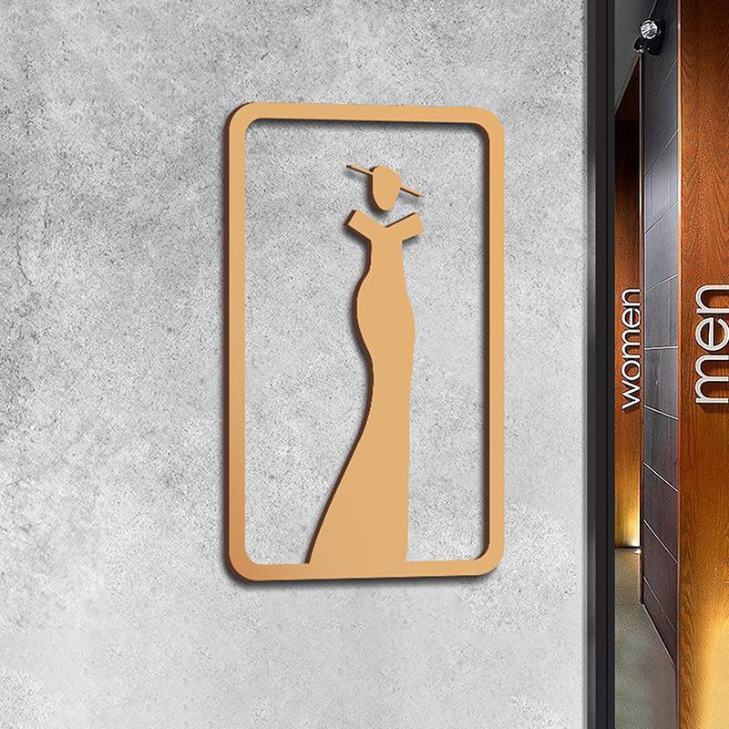 Acrylic Simple 3D Women Men Toilet Sign Plate Wash Room Wall Label Sticker For Shopping Mall Wc Decor