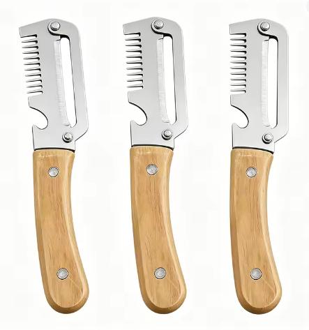 Kitchen Peeler Stainless Steel Vegetable Peeler with Wooden Handle for Peeling and Slicing Fruits and Vegetables Kitchen Tool
