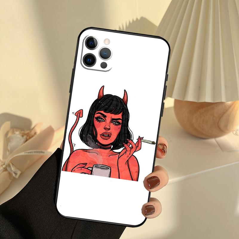 Devil Woman Phone Case For iPhone 16 14 13 12 11 15 17 Pro Max 13 mini 15 16 Plus 16e 17 Air Cover Funda