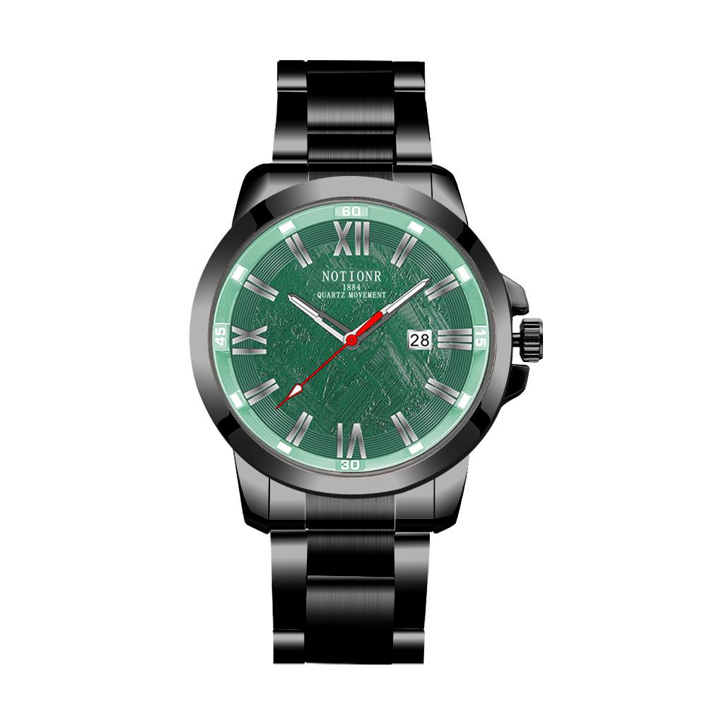 Men'S Steel Belt Watch Simple Trend Waterproof Calendar Luminous Quartz Watch
