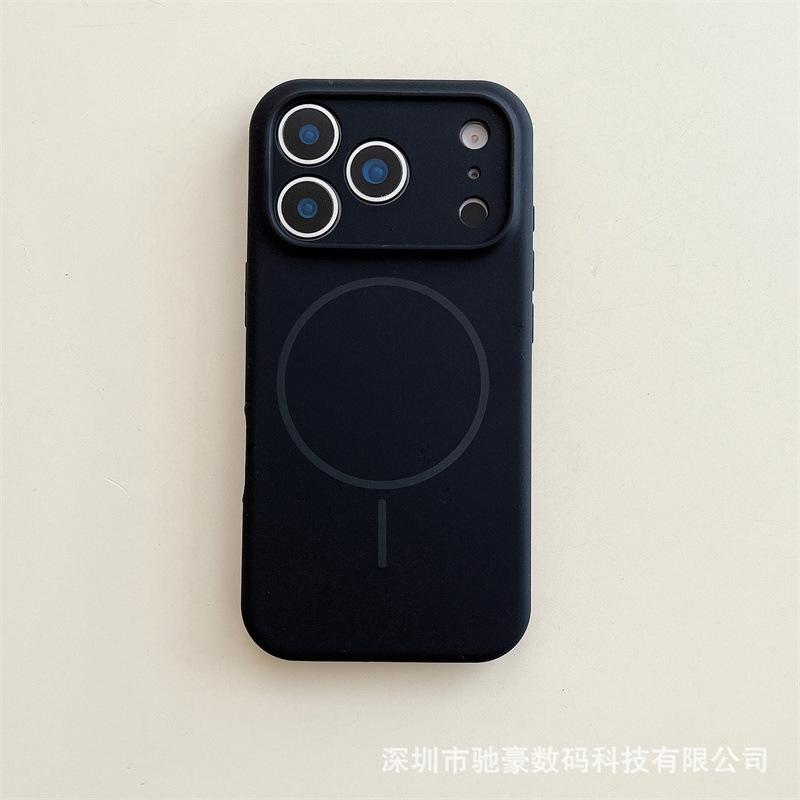 Applicable To iPhone17promax Mobile Phone Case, Thin Ring Magnetic Suction Liquid Silicone, Apple 16 Skin Feeling Anti-drop Sheath 15