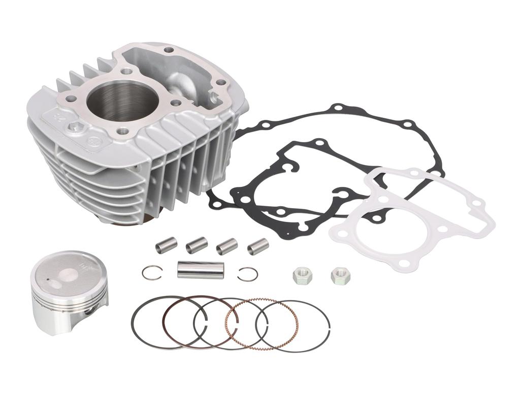 KITACO LIGHT Bore Up Kit 124cc Without High Camshaft Aluminum Cast Iron Sleeve Cylinder Super Cub 110 Cross Cub 110 (Silver) (JA59) (JA60) 212-1456001