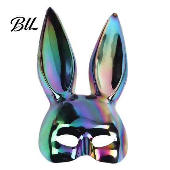 White Rabbit Mask for Masquerade Halloween Bunny Mask, Cosplay Face with Long Creepy Parties Ears, Lightweight Plastic Cushion Party Costume