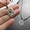 2023 Creative Swirl Pendant Necklace for Women Men Retro Simple Punk Metal Pendant Clavicle Chain Necklace Jewelry Accessory