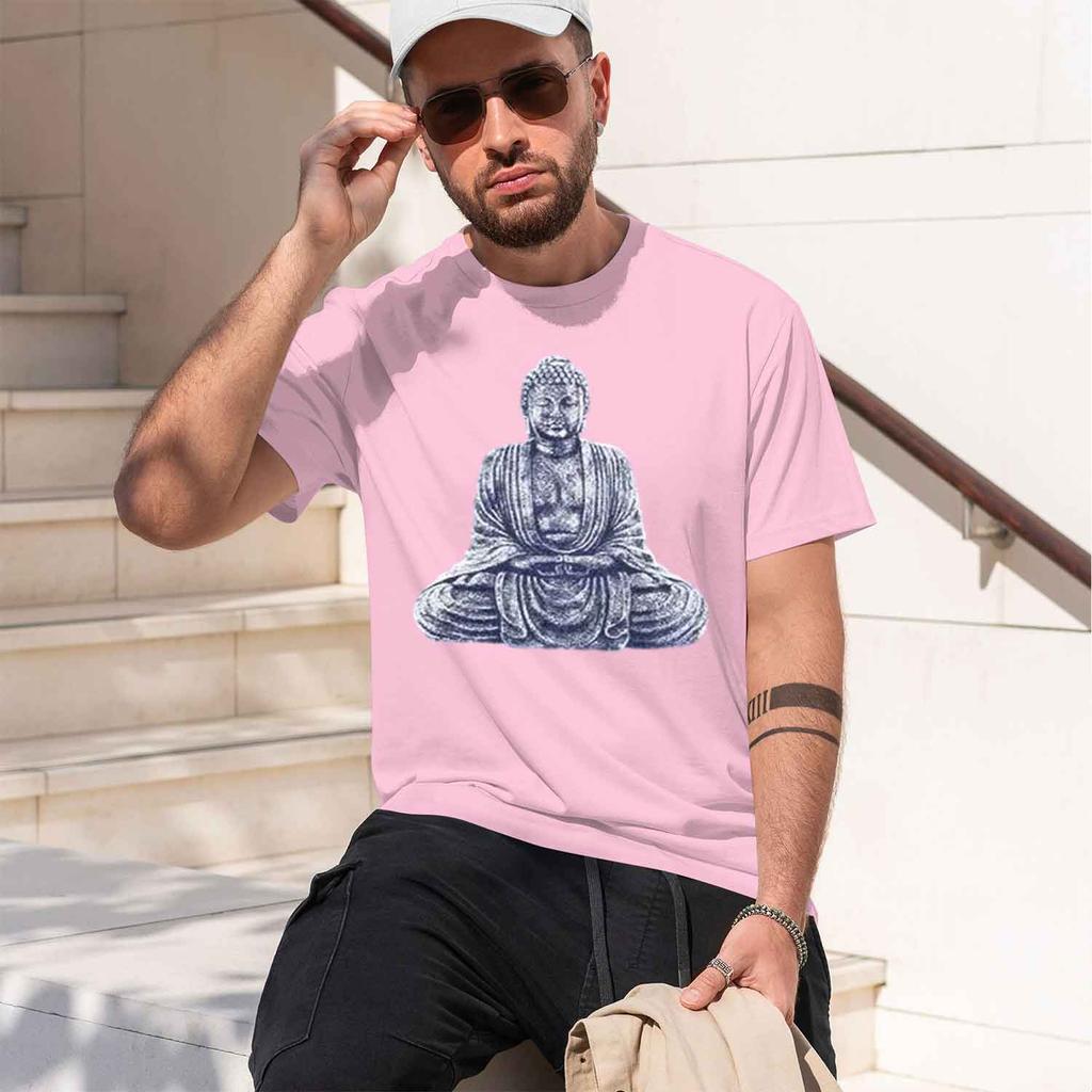 G07 Navy Oneck Budda Printed Unisexs Tshirt Streetwear Big Size Cool Unisexs Tee Tshirt 2026 New Model
