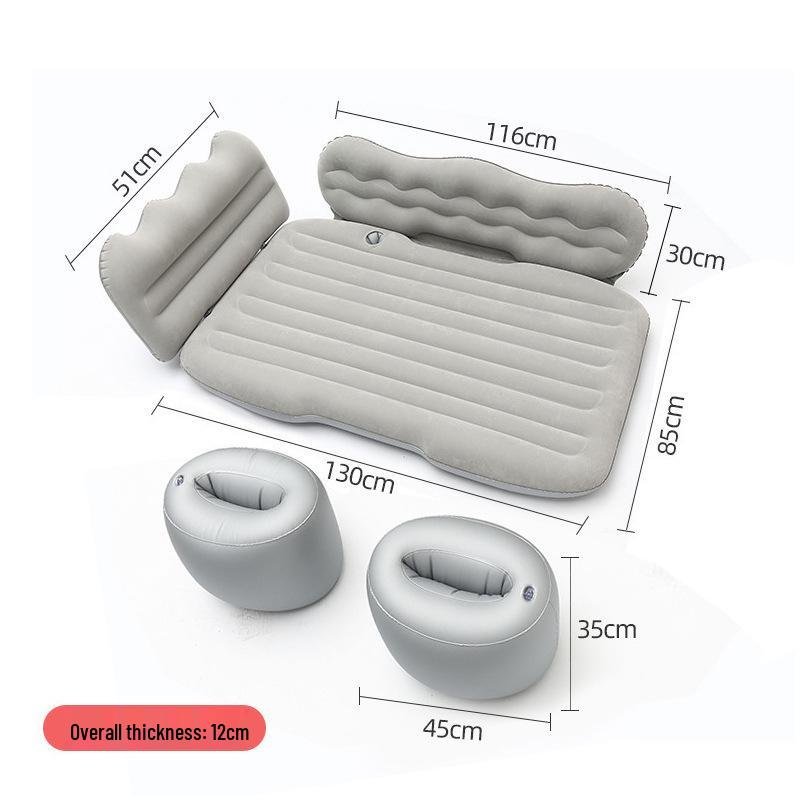 PVC Flocking Inflatable Car Mattress - Universal Travel Bed for Rear Seat
