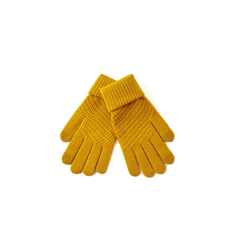 WTEMPO 1Pair Autumn Winter Cold-proof Windproof Full Finger Gloves Couple Warm Plush Gloves Outdoor Cycling Touch Screen Soft Gloves