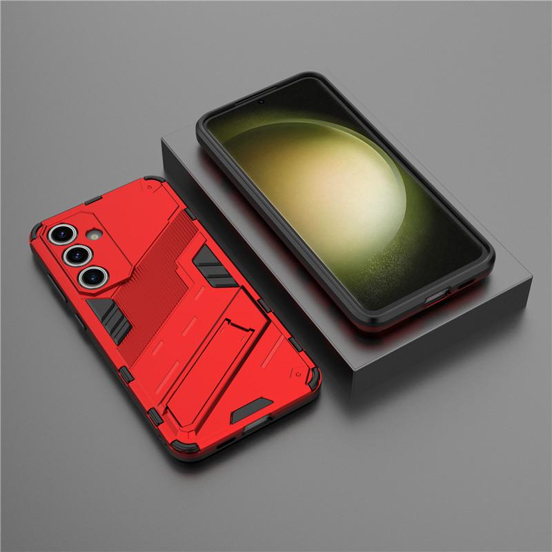 

Для Samsung Galaxy S24 FE Чехол Для Samsung S24 FE Чехол Панк-броня Ударопрочный Жесткий Резиновый Скоба Бампер Для Galaxy S24 FE For S24 FE красный