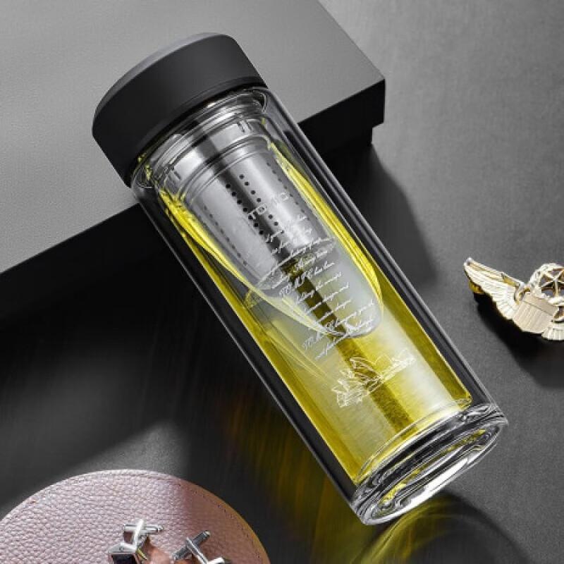 Temec Double-Layer Glass Tea Infuser Bottle