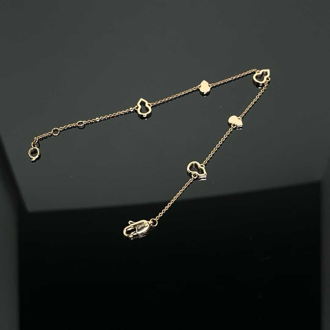 2026 Five-flower Agate Hollow Bracelet with Diamond Gourd National Style Jewelry v gold