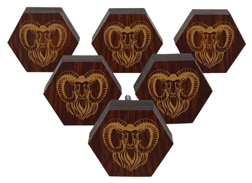 IBA Indianbeautifulart Brown Engraved Knobs Furniture Knobs Cabinet Drawer Pull Pack