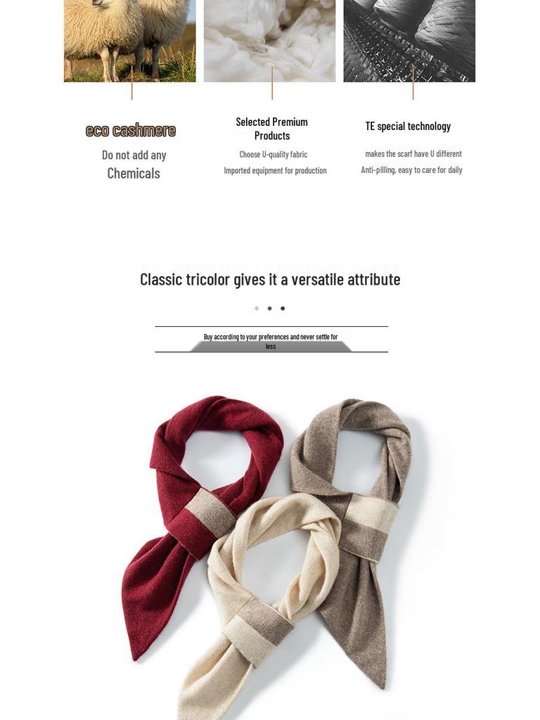 Women's Korean-Style Knitted Cashmere Scarf Set - Versatile, Warm & Protective for Winter