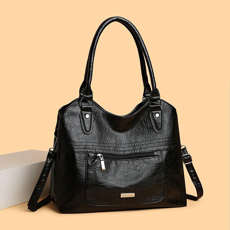 Single Shoulder Mom Girl Large Capacity Soft Leather Casual Bag Trendy Crossbody Handbag