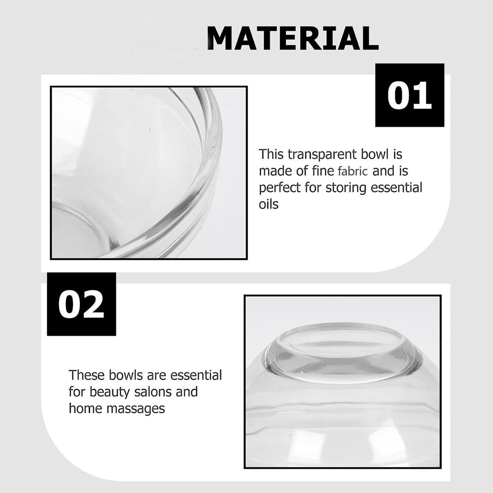 1/3/5pcs Acrylic Face Mask Essential Oil Bowl Transparent Cosmetic Beauty Salon DIY Stirring Bowl Makeup Skin Care Applicator