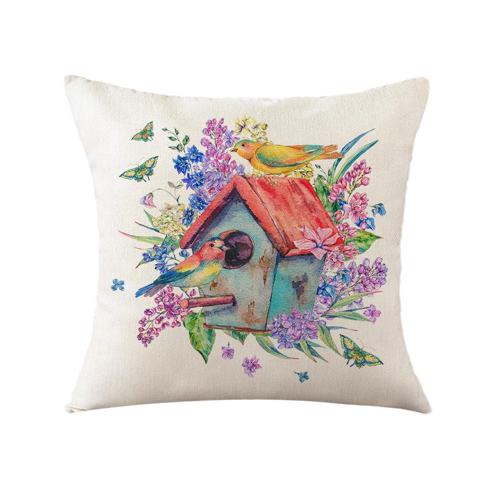 Pillow Hand-painted Printed Pillow Cover Easter Square Cushion Cover Sofa Cushion Pillow Cover
