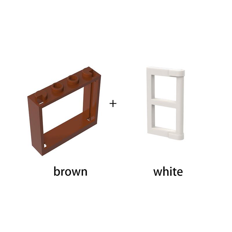 

10pcs DIY thick door and window frame building blocks 1x4x6, creatively compatible with 60594, 60603, 60608 children s toys