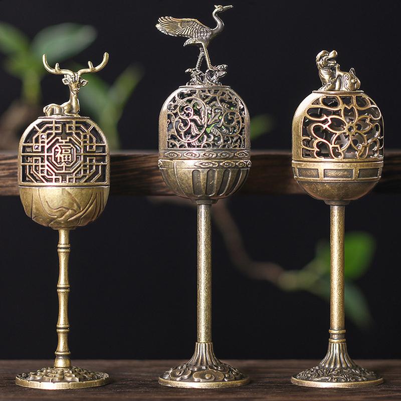 Lampe Creux Pie Bois de Santal Parfum Encensoir Fumant Porte-Encens à Refoulement Ornements Maison de Thé Salle d'Étude Décoration Intérieure