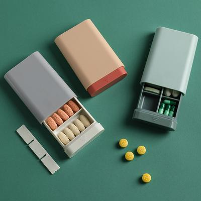Mini Small Portable Travel Vitamin Box Pill Cases Container Organizer Storage Tablet 7 Days 6 Grids Medicine Storage Box