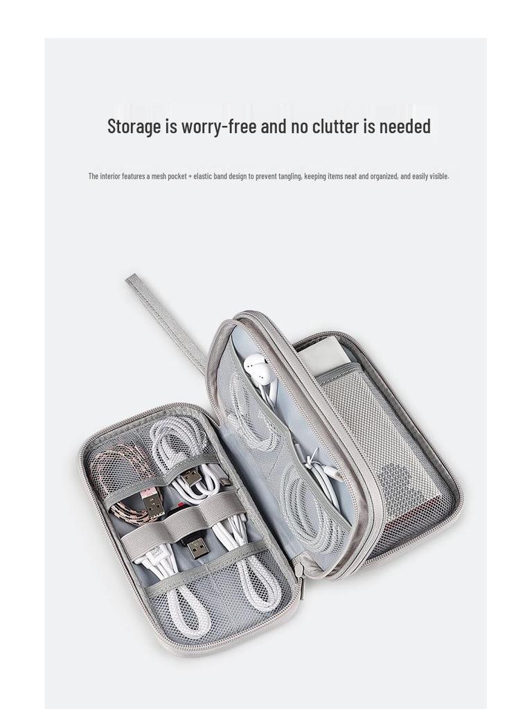 Multifunctional Digital Storage Bag with USB Flash Drive, Power Bank, and Cable Organizer