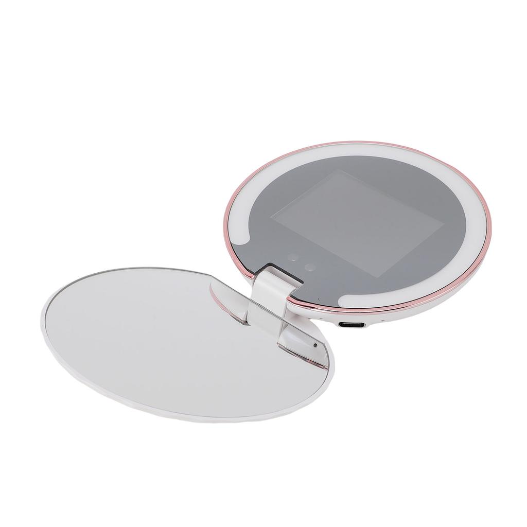 Ultra Violet Camera Makeup Mirror Brightness Touch Control 2X Magnification 3.5in Portable Makeup Mirror for Travel
