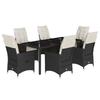 VidaXL Ensemble à manger de jardin coussins 7pcs Noir Résine tressée, ensemble de salle à manger d'extérieur, meuble de 3276697