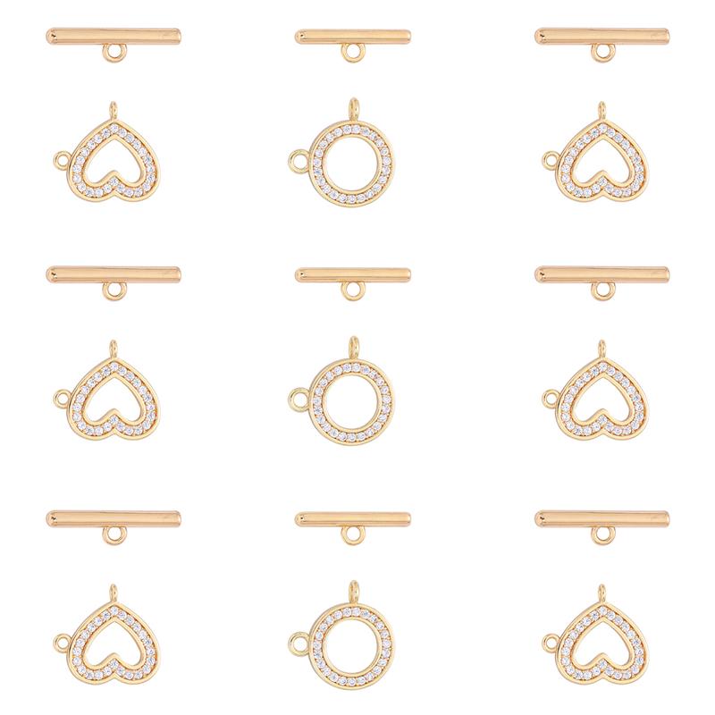 1Set Kupfer-Herz-Kreis-Karabinerverschluss für DIY-Schmuckherstellung