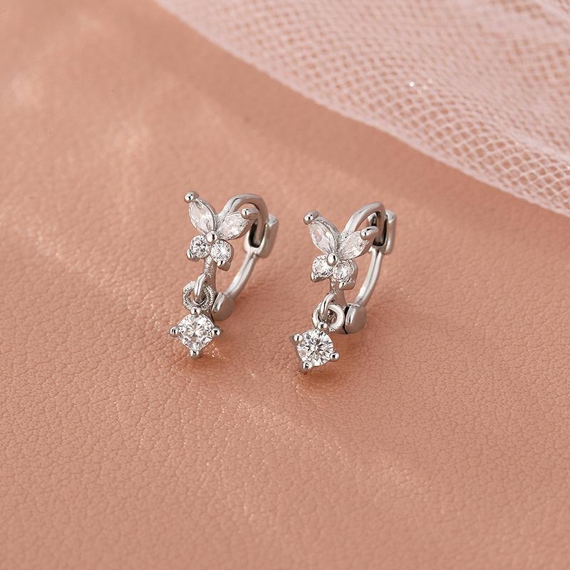 Summer Butterfly Zircon Ear Cuff Cool Tea Hoop Earrings Ins Minimalist Fashion Ear Decor