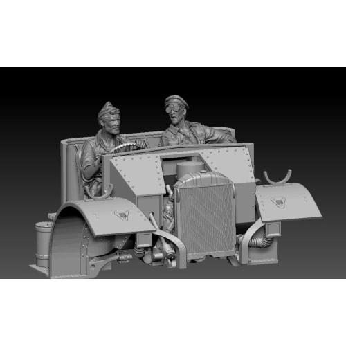 Thunder Model 1/35 British Ford F-30 Truck Long Range Desert Group (LRDG) + 2 Figures (Special Edition) Plastic Model Kit TB35305