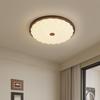 2025 Chinese Style Walnut Ceiling Light: Retro Round Design for Bedroom & Study