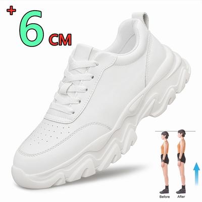Man Light Comfortable Elevator Sports Shoes 6cm Height Increasing Sneakers Genuine Cowhide Hidden Heels Lift Casual Shoes for Un