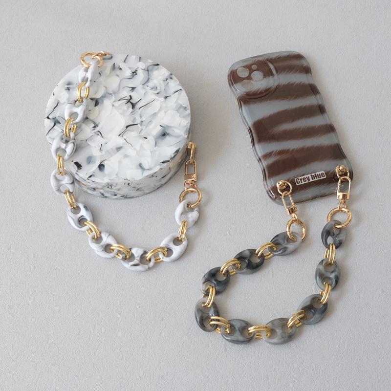 New Fashion Woman Bag Accessory Parts Leopard Candy Red Blue Acrylic Resin Metal Chain Strap Women Shoulder Crossbody Long Chain