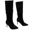 Women's Slim Heel Pointed Toe Knee-High Boots, Straight Shaft Over-the-Knee Fashion Boots, Fall Winter Footwear
