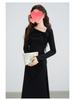 2025 French High-End Red Early Autumn Plus Size Slimming Women's Dress