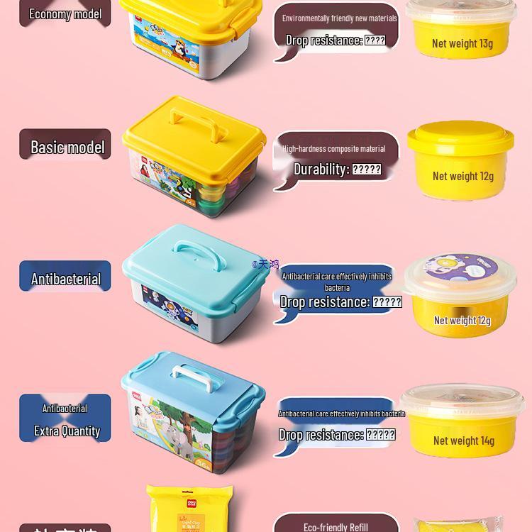 24-Color Food-Grade Playdough for Kids: Safe Light Clay for Kindergarten Modeling