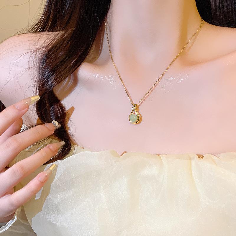New Chinese Zen Ethnic Style Butterfly Necklace Women'S High Sense Retro Collarbone Chain Sweater Chain Accessories