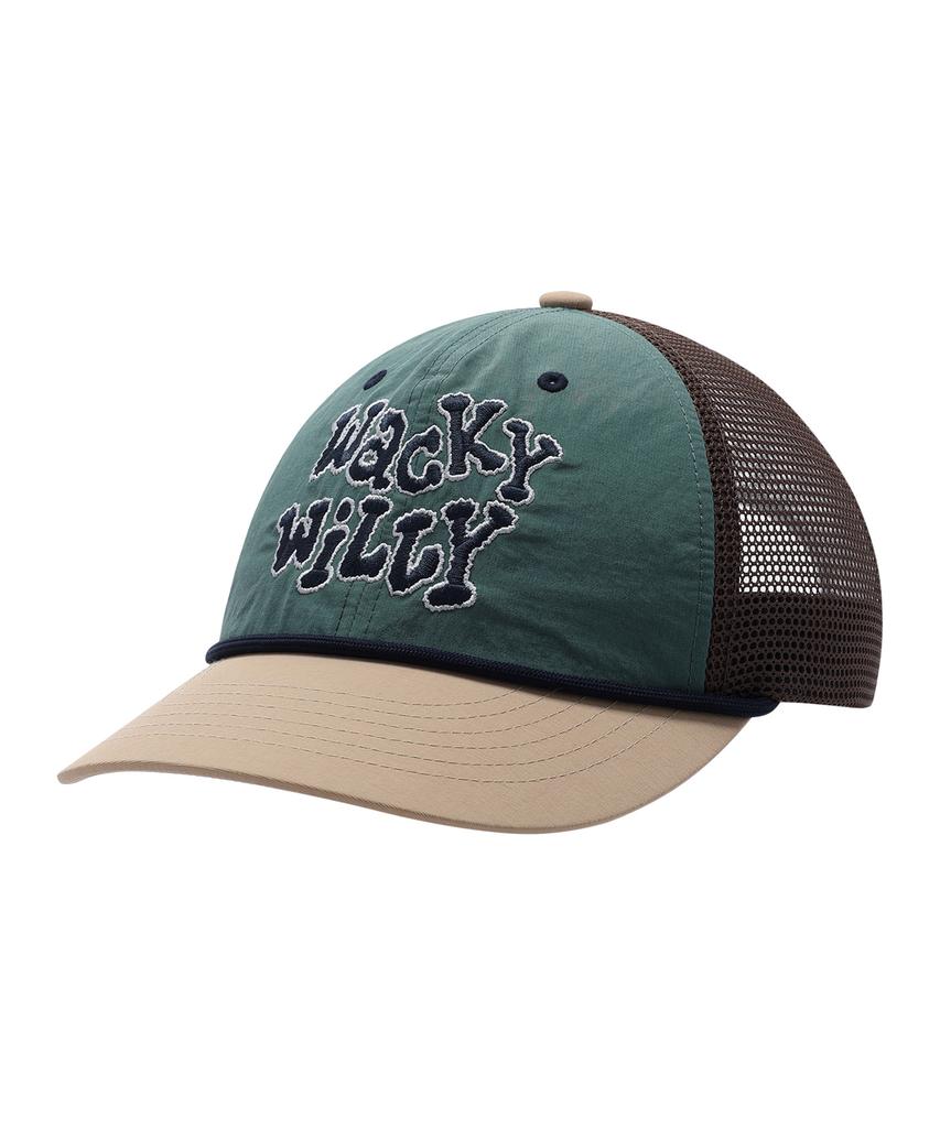 WACKY WILLY Stitch Embroidered Ball Cap Khaki