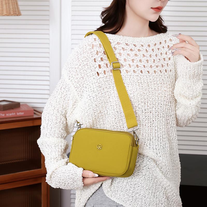 Damentasche Mehrfachtaschen Nylon-Tasche Muttertasche Einfarbig Umhängetasche Crossbody-Tasche