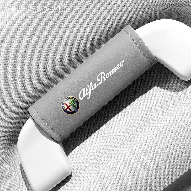 Car Stickers For Alfa Romeo For Alfa Romeo Giulia Stelvio Giulietta 156 159 147 Mito Leather Car Roof Armrest Pull Cover Handle